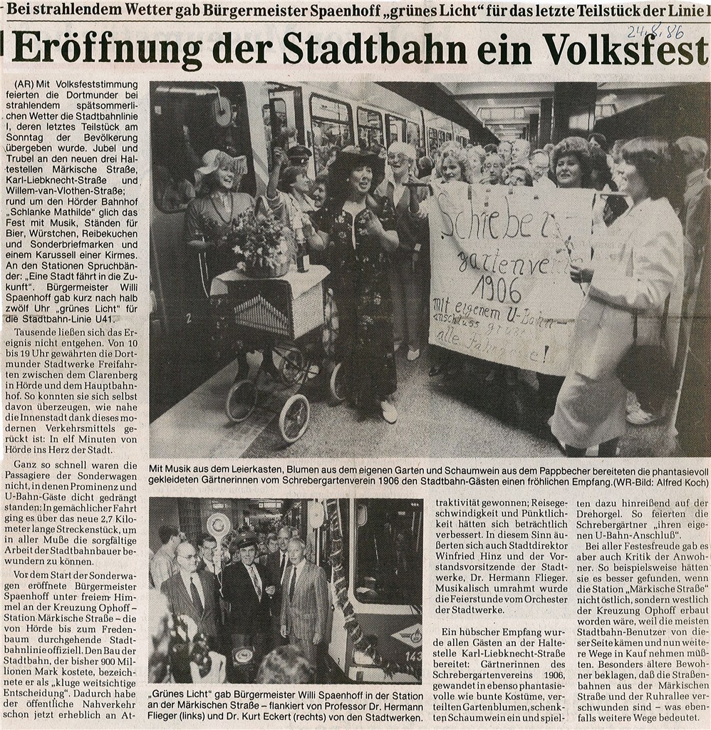 U-Bahn Eröffnung 1986